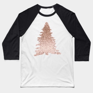 Sparkling rose gold Christmas tree Baseball T-Shirt